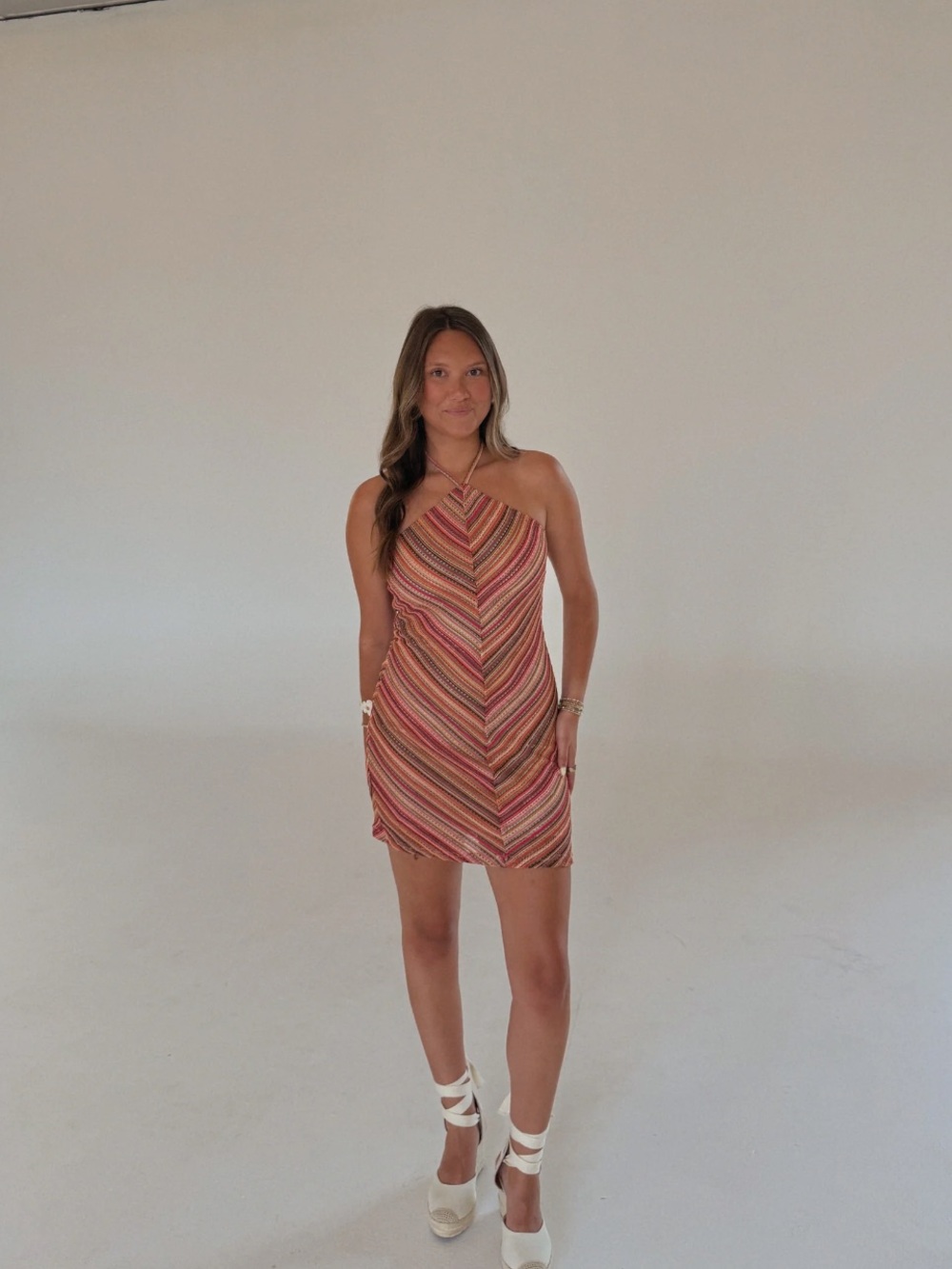 NWT Lena Mini Dress — Pink Multi-Stripe